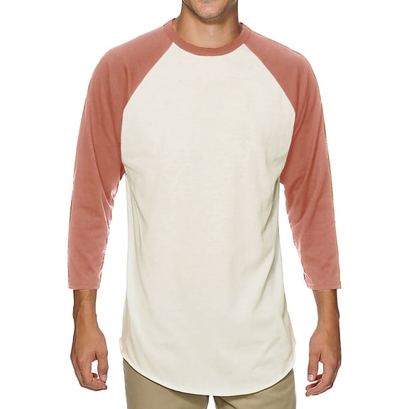Ma Croix Men's Basic Baseball Raglan 3/4 Sleeve T-Shirts