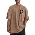 thumbnail image 2 of Tops para hombre, blusas y camisas de cuello redondo y manga corta para hombre, camisetas deportivas informales con estampado desgastado para hombre, blusas de cuello redondo y manga corta para hombre, 2 of 5