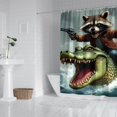 thumbnail image 2 of Raccoon and Alligato 72x84in Shower Curtain,Bathroom Decorative Shower Curtains Set with 12 Hooks,Modern Waterproof Washable Shower Curtain, 2 of 4