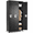 Black, variant on IKIMI 72" Metal Locker for Employees, 3 Doors Storage Cabinet Locker with Vented Compartments and Hooks for Gym, Garage, Living Room, Office, School, Black