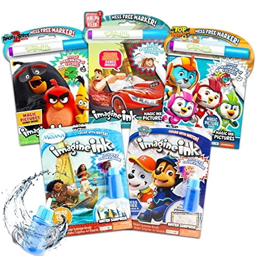 Set de 5 libros para colorear Imagine Ink Bendon Publishing Intl Niños Moana y Paw Patrol