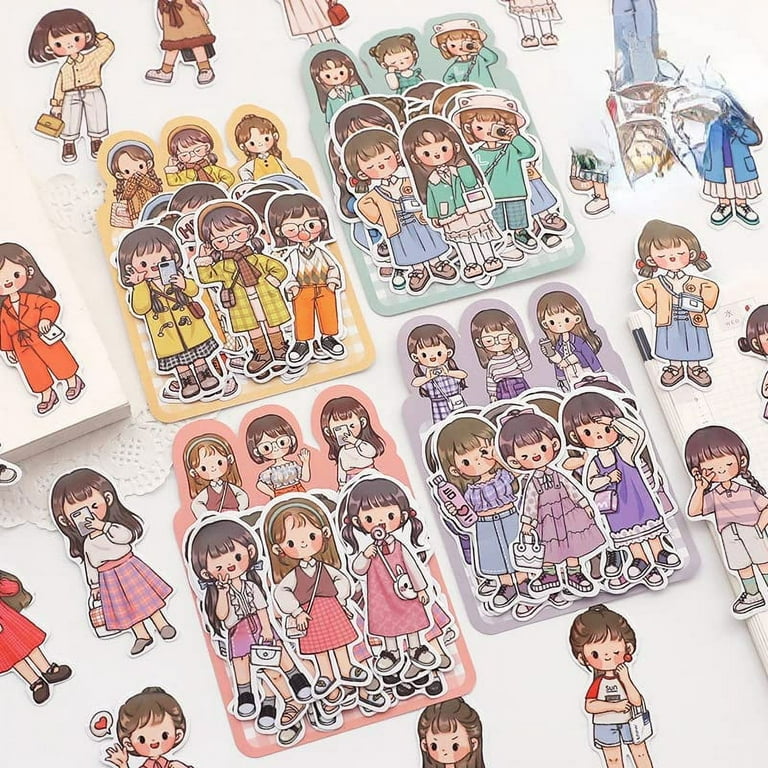 DanceeMangoos 100 Sheets Kawaii Washi Stickers, Cute Cartoon Design Adhesive  Label Decorative Sticker for Scrapbooking Diary Journaling Planner DIY  Craft 