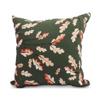 20 Inch Wild Oak Leaves Dark green Floral Print Decorative Throw Pillow