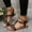 Black, variant on HAOTAGS Casual Walking Sandals for Ladies Hollow Breathable Open Toe Shoes for Beach Beige Size 6.5