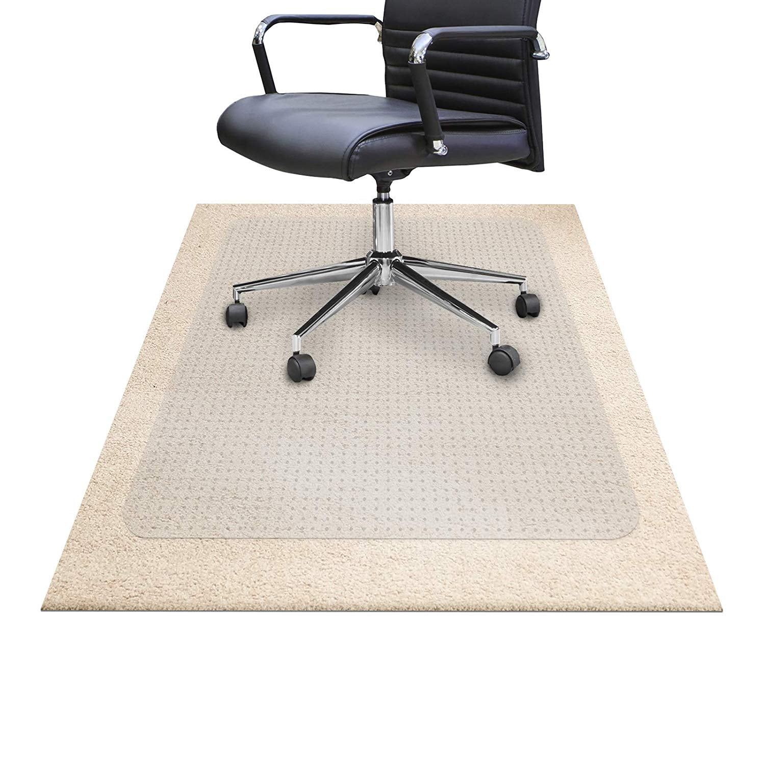Rectangle PVC Home Office Chair Floor Mat Protector for Pile Carpet 36" x 48" 