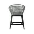 thumbnail image 5 of Tutti Frutti Indoor Outdoor Counter Height Bar Stool in Black Brushed Eucalyptus Wood with Gray Rope, 5 of 10