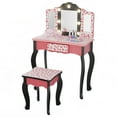 thumbnail image 2 of Ktaxon Kids Princess Wooden Vanity Desk w/ Lighted Mirror,Stool,Drawer, Pink, 2 of 7