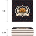 thumbnail image 3 of FMSHPON Halloween Ghost Pumpkin Set of 8 Coaster for Drinks, Absorbent Ceramic Stone Coasters Cup Mat with Cork Base for Home Kitchen Room Coffee Table Bar Decor, 3 of 4