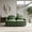Green, variant on Teddy Fabric Cloud-Like Loveseat Sofa - Curved Design, Double-Layer Cushions, Green