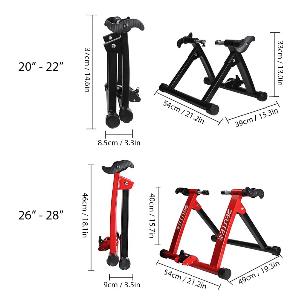 Magnetic Bicycle Stationary Stand for Indoor Exercise with Front Wheel Riser Block Suitable for 26-Inch to 28-Inch Low-Noise Bike Trainer Stand Dolak 22 x 22 x 15.5 Inches Bicycle Stationary Stand 
