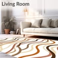 thumbnail image 2 of ODIKA 6x9 Machine Washable Non-Slip Area Rug, Desert Interlocking Sandwave Design with Minimalist Accents Ultra Soft Rug, None, 529865, 2 of 7