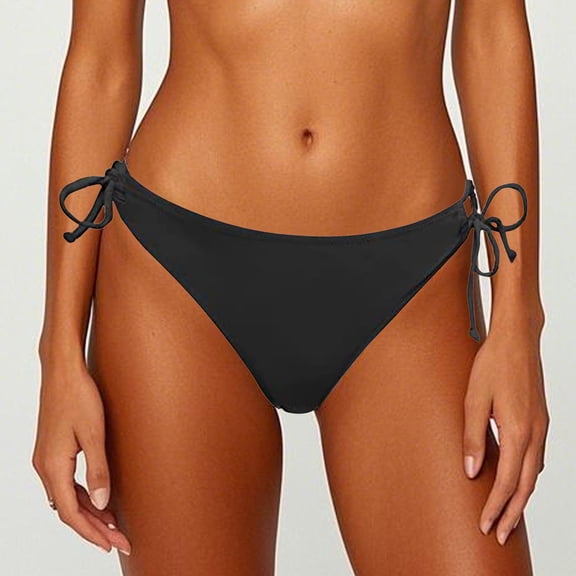 Conairie Bikini Bottoms For Womens Tummy Control High Cut Swimsuit Lightweight Ruched Scrunch Swim Bottom Black L