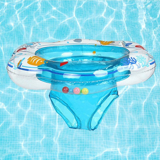 Anillo de flotador para bebé para piscina de 6 a 36 meses, flotador para cuello de bebé, flotador de agua para niño, flotador de natación infantil de diversión completa, azul Afortunado Sencillez
