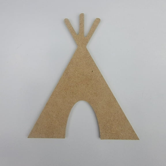 3" Teepee, Unfinished MDF Art Shape by Wooden Craft Cutouts