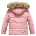 thumbnail image 2 of Chrisuno Girls Hooded Winter Coat Snow Sports Outwear Insulated Ski Jacket Fleece Lined Kids Zip Up Jacket Pink 14-16, 2 of 5
