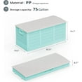 thumbnail image 2 of RONG-3 Foldable 75 Gallon Outdoor Storage Box, Plastic Storage Containers with Lid, Patio Deck Box Furniture for Garden, Pool, Balcony, Yard (Green), 2 of 9