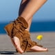 thumbnail image 4 of Amzcrzy Zapatos de mujer,Zapatos de mujer,Zapatillas de mujer, Chanclas retro para mujer y niña, sandalias con borlas bohemias, zapatos de playa romanos, botas Sandalias Mujer Zapatillas De Casa, 4 of 6