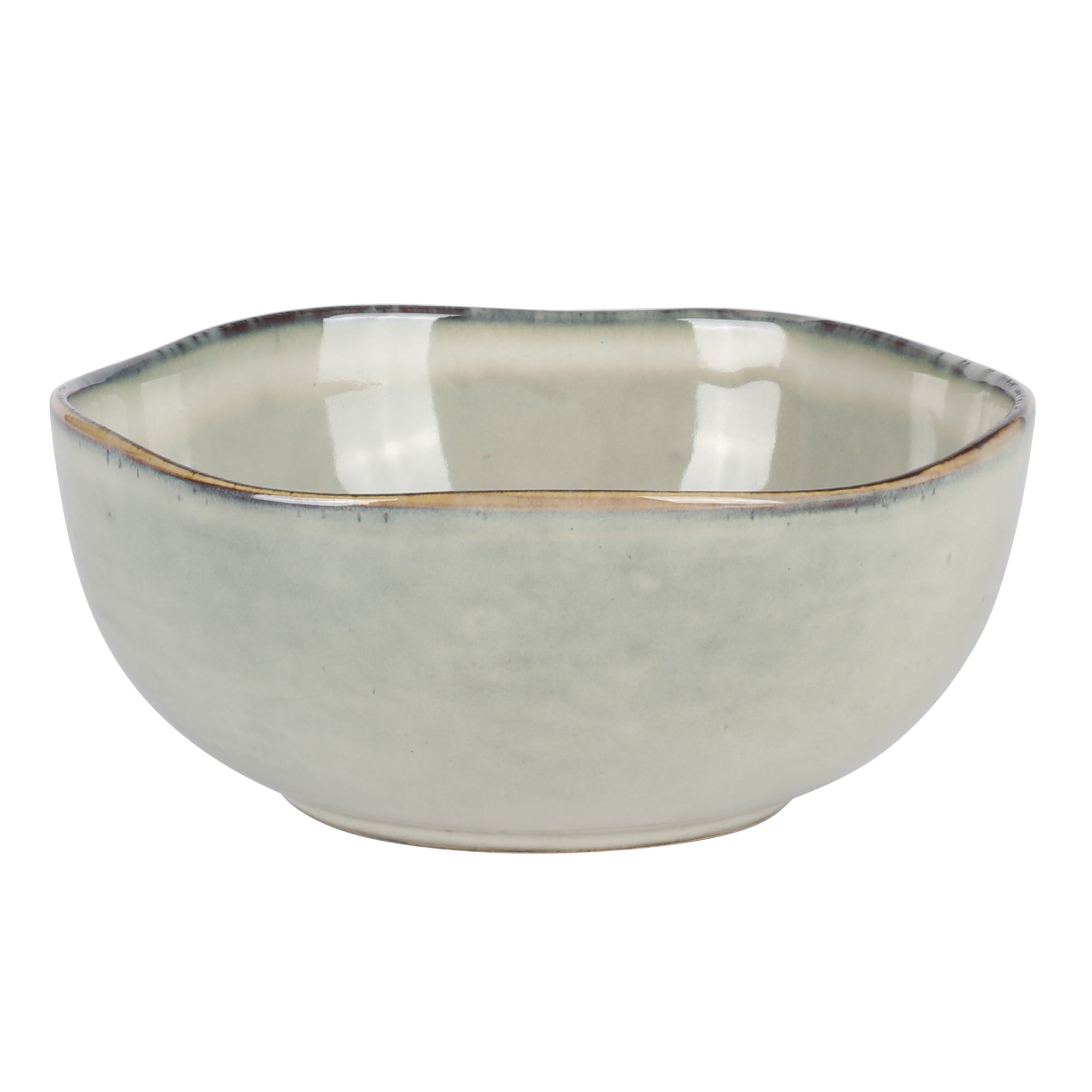 Gibson Soho Lounge Nardini 12 Piece (Service for 4) Plates and Bowls Reactive Glaze Dishes Stoneware Ceramic Dinnerware Set - Moon White