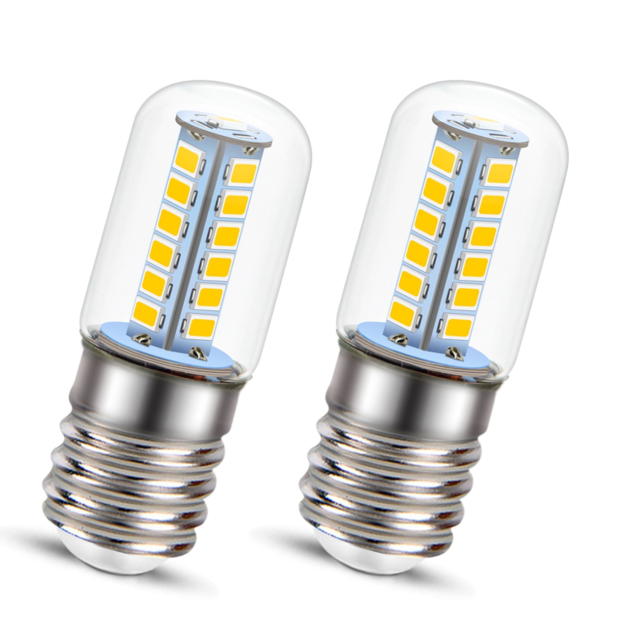 Ruiandsion E17 LED Appliance Bulb, 2W 3000K Warm White, 500 LM, 110-130V, Dimmable for Microwave Oven and Range Hood,2-Pack