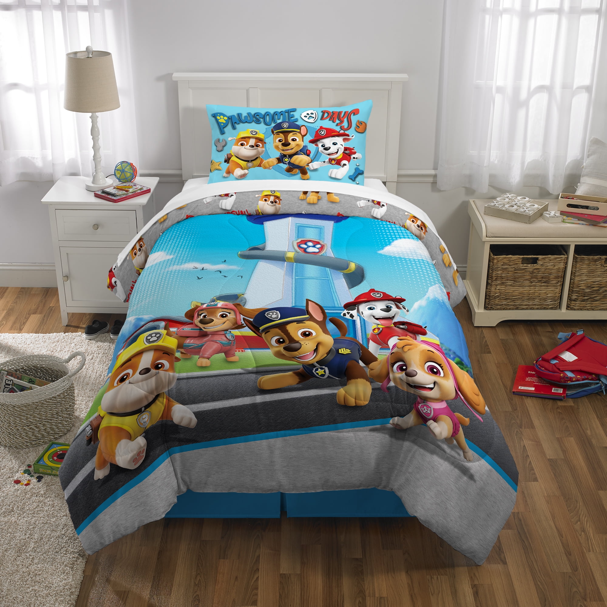 Paw Patrol Kids Comforter Set 2 Piece Twin Full Reversible Nickelodeon