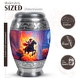 thumbnail image 2 of JAGASY Cowboy Keepsake Small Urn for Mom, Purple Urn for Ashes Adult Male & Female, Raiding Horse Sunset Decorative Urns for Dad, Flowers Burial Urns for Father, (3 Inch), 2 of 7