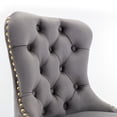 thumbnail image 6 of MIKIBAMA Set of 2 Gray Tufted Velvet Swivel Bar Stools, Adjustable 27-35 Inch Height Gold Leg Barstools with Back for Kitchen Island, 6 of 8