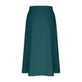 thumbnail image 5 of Fall Flowy Skirt Midi Length Elastic High Waist Cocktail A-Line Skirts with Pockets Boho for Women 2025 Trendy, 5 of 6