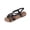 Black-A, variant on Women's Flat Sandals Cross Strap Open Toe Ring Ankle Strap Comfort Casual Walking Beach Sandals Size 5.5
