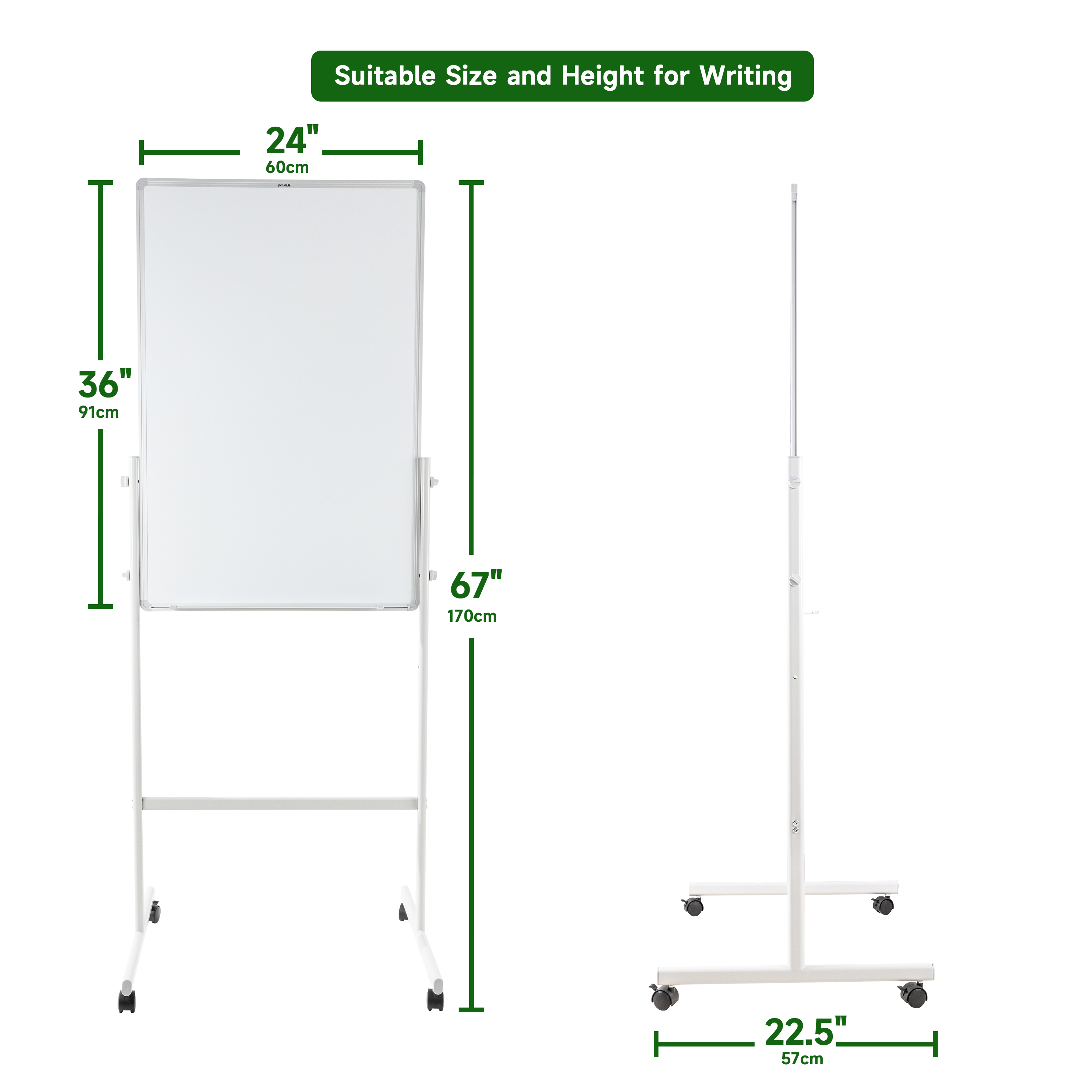 Pen+Gear Mobile Dry Erase Board 24x36 with Rolling Stand photo 2