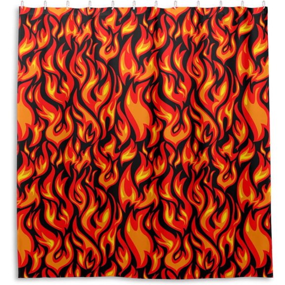 FREEAMG Shower Curtains Fire Curtain, Waterproof Fabric Decor Shower Curtains for Bathroom Set with 12 Hooks, 66” x 72”
