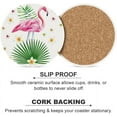 thumbnail image 5 of GZHJMY 4Pcs Round Single Pink Flamingo and Tropical Leaves Ceramic Coasters with Cork-Backed for Coffee Drink, Cup Mat Absorbent Stone Coasters, 5 of 5