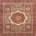 thumbnail image 1 of Ahgly Company Machine Washable Indoor Square Abstract Light Copper Gold Area Rugs, 8' Square, 1 of 7