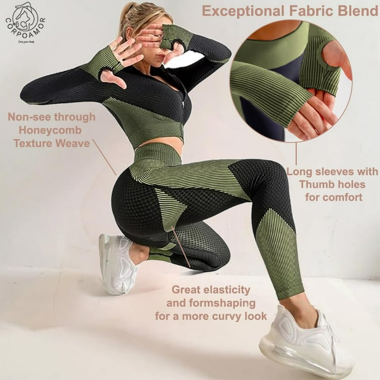 Green leggings outfit workout outlet
