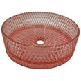 thumbnail image 4 of Scotch 16" Round Decorative Pink Vessel Glass Sinks With 30" White Base, 4 of 7