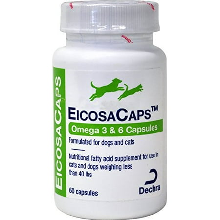 Dechra EicosaCaps Omega 3 & 6 C Capsules for Dogs Up To 40lbs 60 (Best Omega 3 Capsules In Usa)