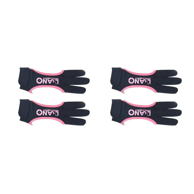 fastboy Archery Finger Guard Professional Adjustable Decorative Useful Three-finger Glove Convenient Practical Gloves Pink M 2Set