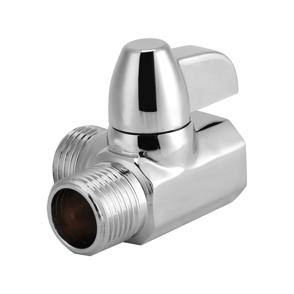 3-Way Shower Arm Diverter Valve, Solid Brass Universal G1/2' T-Adapter Bathroom Shower System Replacement Component for Handheld Shower Head and Fixed Shower Head