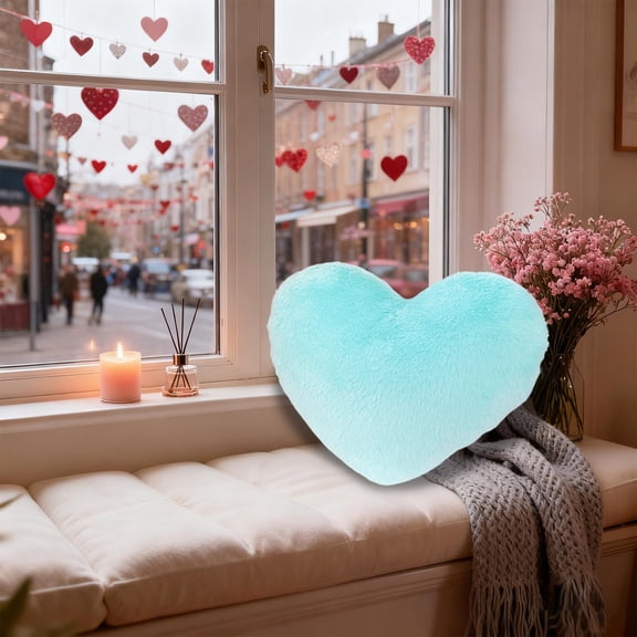 Fwttom Heart Pillow - Throw Decorative Pillows for Women Mini Anniversary Birthday Valentines Day Decorations