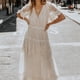 thumbnail image 1 of Vestido Largo Con Cuello En V Profundo Vestido maxi floral con botones Elegante atuendo diario de estilo bohemio (Blanco XXL) Ygjytge para Mujer Blanco T S, 1 of 8