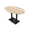 Blonde Surfside Ash w/Black Base, variant on Boat Oval Bistro Height Meeting Table Double Metal Base 46x84 Bar Table