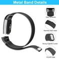 thumbnail image 5 of 2 Pack Metal Bands Compatible With Fitbit Charge 4/Charge 3/Charge 3 SE, Adjustable Stainless Steel Mesh Loop Magnetic Clasp Wristbands Replacement Strap For Women Men, 5 of 7
