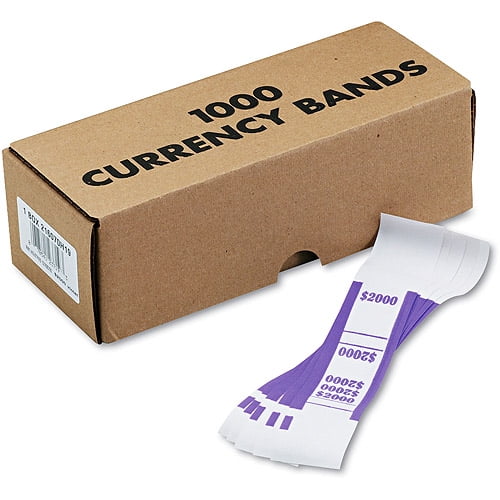 Violet 216070H19 1000 Bands per Box MMF Industries Self-Adhesive Currency Straps 2000 in $20 Bills 