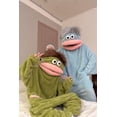 thumbnail image 3 of Big Mouth Monster Onesie, Funny Frog Hoodie, Cozy Flannel Pajamas with Giant Comb,Home Loungewear, 3 of 8