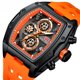 thumbnail image 4 of Reloj de estilo deportivo de pista, reloj de barril de vino para hombre, reloj de espejo curvo hueco para hombre, 4 of 5