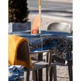 thumbnail image 5 of Hokiten Outdoor Tablecloths with Umbrella Hole & Zipper, Blue Marble 54x54 Inch Square Tablecloths, Modern Minimalist Abstract Fluid Art Waterproof Table Cloth, Patio/Pool/Picnic Table Covers, 5 of 7