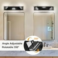 thumbnail image 5 of 24-Inch 3-Light LED Modern Black Bathroom Vanity Light Fixtures Over Mirror, Bathroom Lighting Fixtures with Cool White 6000K, Vanity Wall Lights for Bath Restroom Powder Room, 5 of 8