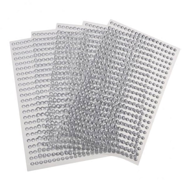 Rongfmy 2x5 Pcs Crystal Rhinestone Self Gem Embellishment Stickers Clear 4mm , as described, 4 Pcs