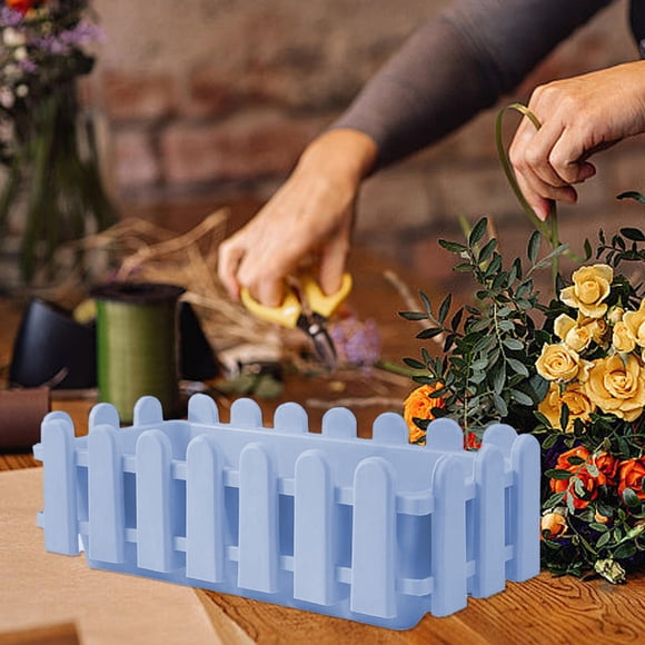 pstuiky Thickened Planter Box with Fence Adjustable Dividers & White Plastic 12X6X4 Inch Garden Planter for Vegetables Herbs Flowers Outdoor Patio Balcony Yard Gardening & Decorative Planting