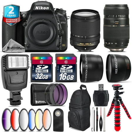 Nikon D750 DSLR + AFS 18-140mm VR + Tamron 70-300mm + Slave Flash - 48GB (Best Wedding Lens For Nikon D750)