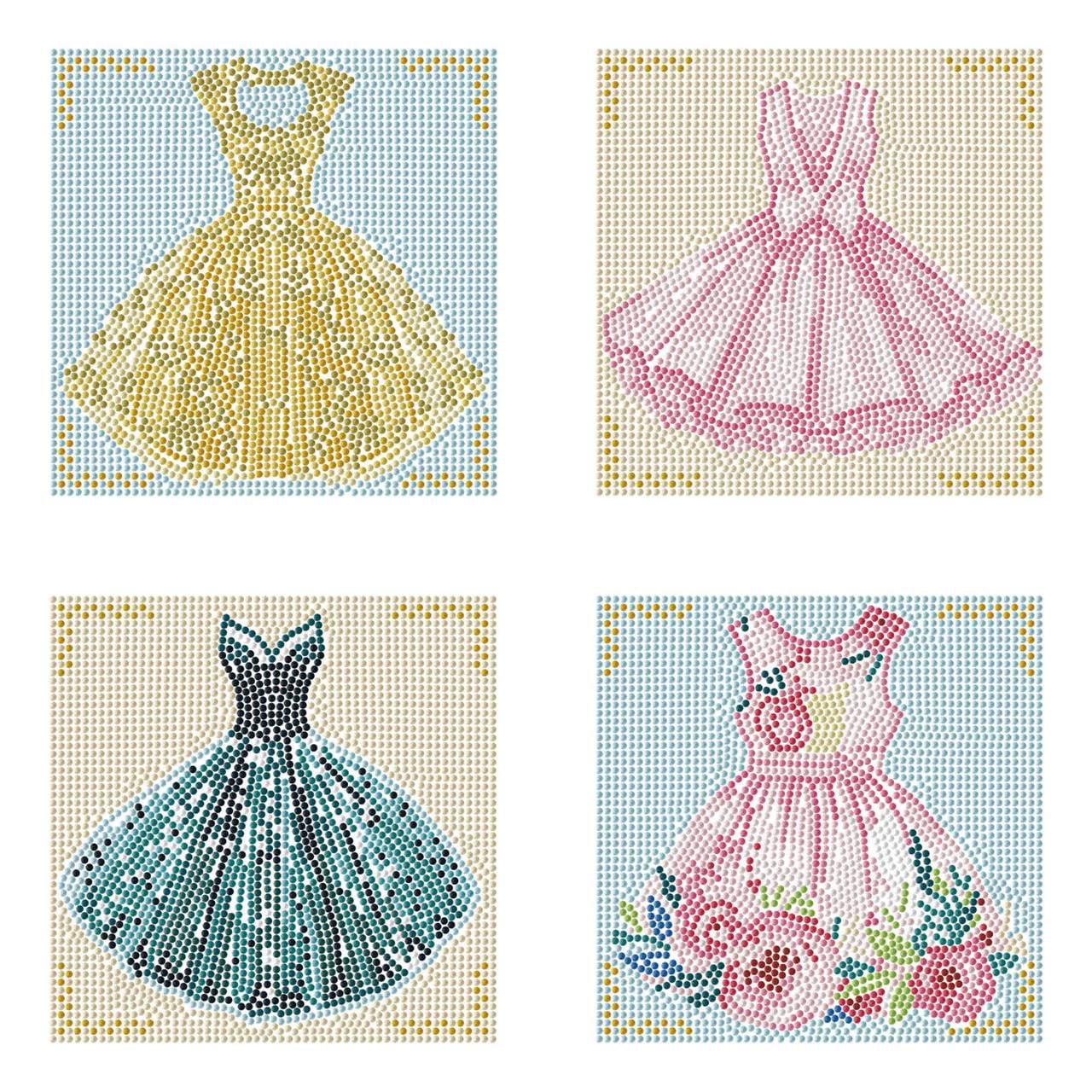 Diamond Dotz Mini Party Dresses Diamond Painting Kits for Adults - Fashion Diamond Art Kits a Relaxing Creative Craft Kit with Dotz Gems 5x5